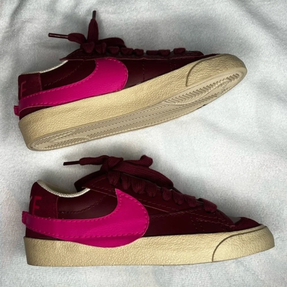 Nike Blazer Low '77 Jumbo Burgundy Hot Pink Leather Sneakers Sz 5 Women's Retro - Picture 4 of 6
